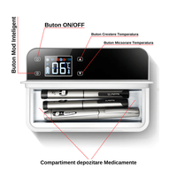 Frigider Mini Medical LUDORA®  Pentru Insulina, Medicamente, Capacitate Racire 0-18°C, Dimensiuni 215 x140 x60 mm - 6