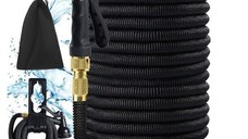 Furtun de gradina extensibil 15-30-45 m, Pistol de stropit cu 8 tipuri de pulverizare, 15m