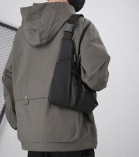 Geanta multifunctionala, borseta impermeabila, crossbody, 4 buzunare, neagra, Obralix® - 2