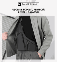 Geanta multifunctionala, borseta impermeabila, crossbody, 4 buzunare, neagra, Obralix® - 8