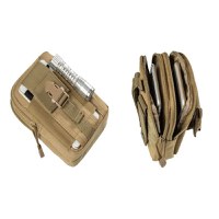 Geanta tactica militara, poliester, capacitate 1 l, 18 cm, bej - 3