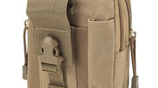 Geanta tactica militara, poliester, capacitate 1 l, 18 cm, bej