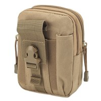 Geanta tactica militara, poliester, capacitate 1 l, 18 cm, bej - 1