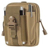 Geanta tactica militara, poliester, capacitate 1 l, 18 cm, bej - 4