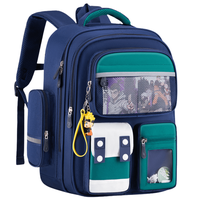 Ghiozdan Scoala, Ergonomic pentru copii - Ultra usor, Compartimente multiple, Rucsac Capacitate Mare, Protectie Spate - 5