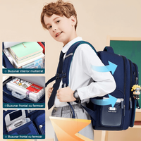 Ghiozdan Scoala, Ergonomic pentru copii - Ultra usor, Compartimente multiple, Rucsac Capacitate Mare, Protectie Spate - 9