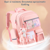 Ghiozdan Scoala, Ergonomic pentru copii - Ultra usor, Compartimente multiple, Rucsac Capacitate Mare, Protectie Spate - 7