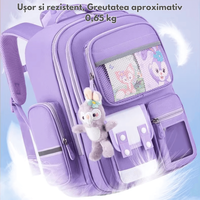 Ghiozdan Scoala, Ergonomic pentru copii - Ultra usor, Compartimente multiple, Rucsac Capacitate Mare, Protectie Spate - 6