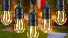 Ghirlanda Luminoasa cu Panou Solar, de 25m/30m cu 25/30 becuri cu lumina calda, cu Telecomanda - 30m