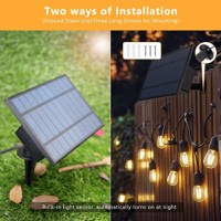 Ghirlanda Luminoasa cu Panou Solar, de 25m/30m cu 25/30 becuri cu lumina calda, cu Telecomanda - 30m - 7