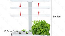 Ghiveci hidroponic cu lampa UV de crestere a plantelor la interior, 12 orificii plante, inaltime reglabila, 36W