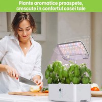 Ghiveci hidroponic cu lampa UV de crestere a plantelor la interior, 12 orificii plante, inaltime reglabila, 36W - 3