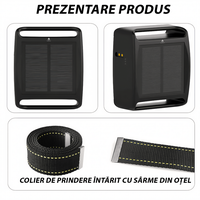 GPS Tracker solar cu zgarda, Q19, 4G, pentru animale mari, cai, bovine, ovine, perimetru de siguranta, istoric ruta - 1