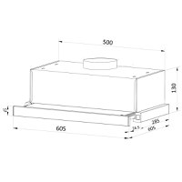 Hota incorporabila Floria ZLN1895, 50x28.5x13 cm parte incastrabila, Putere de absorbtie 450 mc/h, 140 W,. Negru - 2