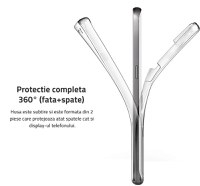 Husa 360 pentru Samsung Galaxy A51, TPU Transparent fata+spate - 4