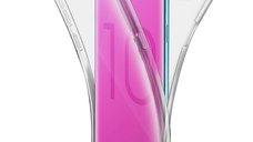 Husa Full TPU 360° (fata + spate) pentru Samsung Galaxy S10+, Gri Transparent