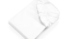 Husa impermeabila pentru saltea, cu elastic, alba, 80x200+25 cm