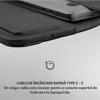 Husa Laptop cu Incarcare dubla Wireless 15W, Protectie 360, Impermeabila, Rezistenta la socuri, 15-16 inch, Pliabil - 1