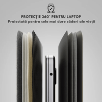 Husa Laptop cu Incarcare dubla Wireless 15W, Protectie 360, Impermeabila, Rezistenta la socuri, 15-16 inch, Pliabil - 3