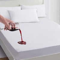 Husa pat Kotonia Home Hotel - frotir poliester impermeabil, pentru saltea 90x200+35 cm alba - 1