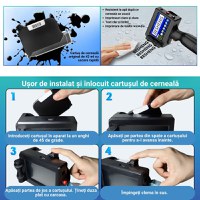 Imprimanta de mana portabila, potrivit pentru suprafete multiple, coduri de bare, dimensiuni inaltime imprimare 2-25.4mm - 7
