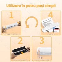 Imprimanta termica portabila A4, GlowforHome, aplicatie compatibila cu iOS/Android/Windows/MAC, 1000 mAh, alb - 6