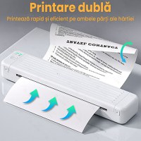 Imprimanta termica portabila A4, GlowforHome, aplicatie compatibila cu iOS/Android/Windows/MAC, 1000 mAh, alb - 5