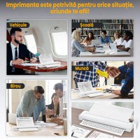 Imprimanta termica portabila A4, GlowforHome, aplicatie compatibila cu iOS/Android/Windows/MAC, 1000 mAh, alb - 3