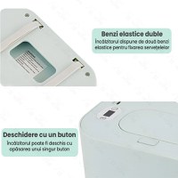 Incalzitor de servetele umede pentru bebelusi, cutie depozitare pachet servetele, incalzire uniforma, Afisaj digital,Alb - 4