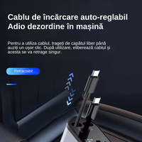 Incarcator Auto 4 in 1 Multifunctional, Incarcare Rapida, Incarcare Simultana, Auto-Reglabil, Design cu 2 Cabluri - 7
