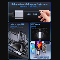 Incarcator Auto 4 in 1 Multifunctional, Incarcare Rapida, Incarcare Simultana, Auto-Reglabil, Design cu 2 Cabluri - 8