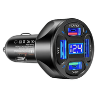 Incarcator Auto pana la 66W, 2 USB 3.0,2x USB 2.4A, Fast Charge, Multiple Protectii si cu LED albastru - 3