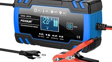 Incarcator Baterie Auto Cu Microprocesor Foxsur B0228-L, 12/24V, 4/8A, Display LCD, Functie De Reparare Cu Puls
