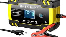 Incarcator Baterie Auto Cu Microprocesor Foxsur B0228-Y, 12/24V, 4/8A, Display LCD, Functie De Reparare Cu Puls