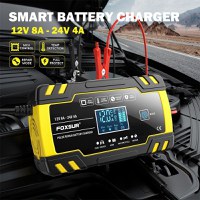 Incarcator Baterie Auto Cu Microprocesor Foxsur B0228-Y, 12/24V, 4/8A, Display LCD, Functie De Reparare Cu Puls - 11