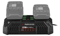 Incarcator dublu original Parkside 20V, compatibil cu acumulatori X20V Team, putere 2x 4.5A - 1