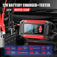 Incarcator si Tester Baterie FOXSUR FTC-1206 2-in-1, 12V/6A – Redresor Inteligent pentru Baterii Auto si Moto - 7