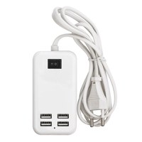 Incarcator USB 15W 3A cu cablu MRG L342, USB, 4 porturi, Alb - 4