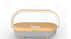 Incarcator wireless 4 in 1, GlowforHome, Qi 10W, Boxa bluetooth,multifunctionala, compatibil IOS si Android, maro