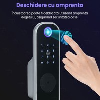 Incuietoare inteligenta pentru usa de interior/exterior, GlowforHome, Aplicatie SMART, amprenta, PIN, wireless - 4