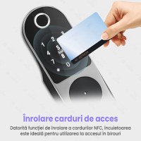 Incuietoare inteligenta pentru usa de interior/exterior, GlowforHome, Aplicatie SMART, amprenta, PIN, wireless - 2