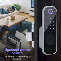 Incuietoare inteligenta pentru usa de interior/exterior, GlowforHome, Aplicatie SMART, amprenta, PIN, wireless - 6