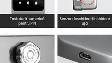 Incuietoare inteligenta pentru usa de interior/exterior, GlowforHome, Aplicatie SMART, amprenta, PIN, wireless