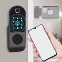 Incuietoare inteligenta Smart, waterproof, deblocare cu amprenta, parola, card APP bluetooth, cheie, pentru usa exterior - 2