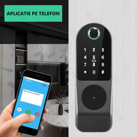Incuietoare inteligenta Smart, waterproof, deblocare cu amprenta, parola, card APP bluetooth, cheie, pentru usa exterior - 14