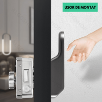 Incuietoare inteligenta Smart, waterproof, deblocare cu amprenta, parola, card APP bluetooth, cheie, pentru usa exterior - 13