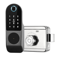 Incuietoare inteligenta Smart, waterproof, deblocare cu amprenta, parola, card APP bluetooth, cheie, pentru usa exterior - 10