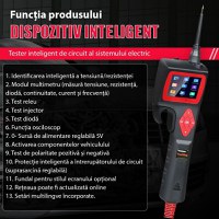 Instrument de diagnosticare inteligent pentru circuite electrice TopDiag P200, 12-24V, 18A, Afisaj LCD, pentru auto - 9