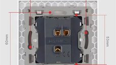 Intrerupator Cap Scara Cu Panou din Sticla Securizata Techstar® TGS 01, 220V, 16A, 86 x 86 mm, Auriu, cu 1 Modul