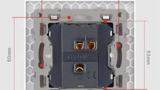 Intrerupator Cap Scara Cu Panou din Sticla Securizata Techstar® TGS 01, 220V, 16A, 86 x 86 mm, Auriu, cu 1 Modul